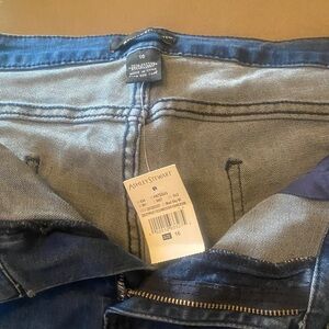 Ashley Stewart Dark Blue Denim Bermuda Distressed Shorts